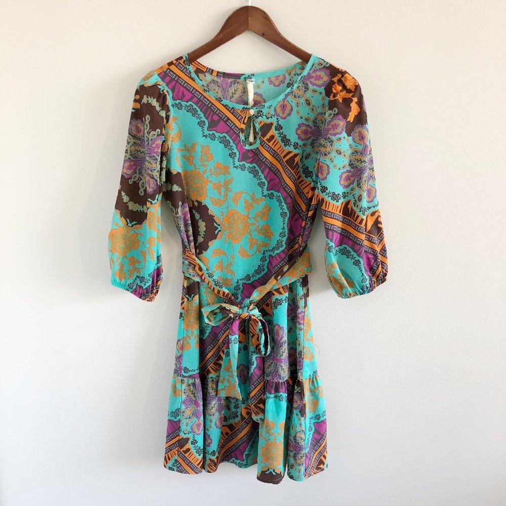 Anthropologie Uncle Frank Long Sleeve Printed Dress XS